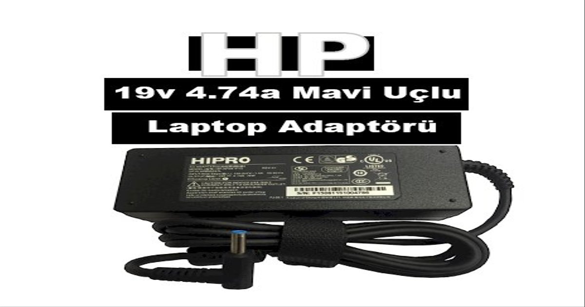 HP 19v 4.74a Mavi Uç Orjinal Laptop Adaptörü & Şarj Aleti